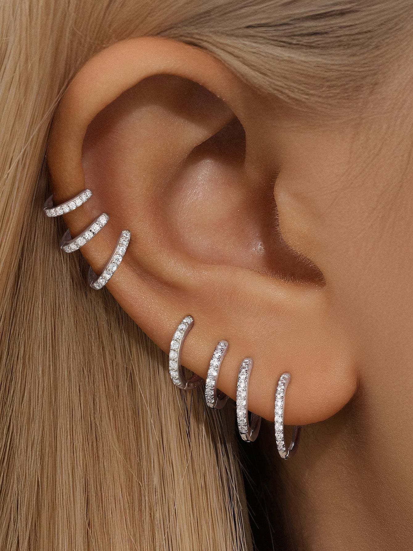 S925 Dainty Elegant Zircon Huggies Earrings-Olarajewelry