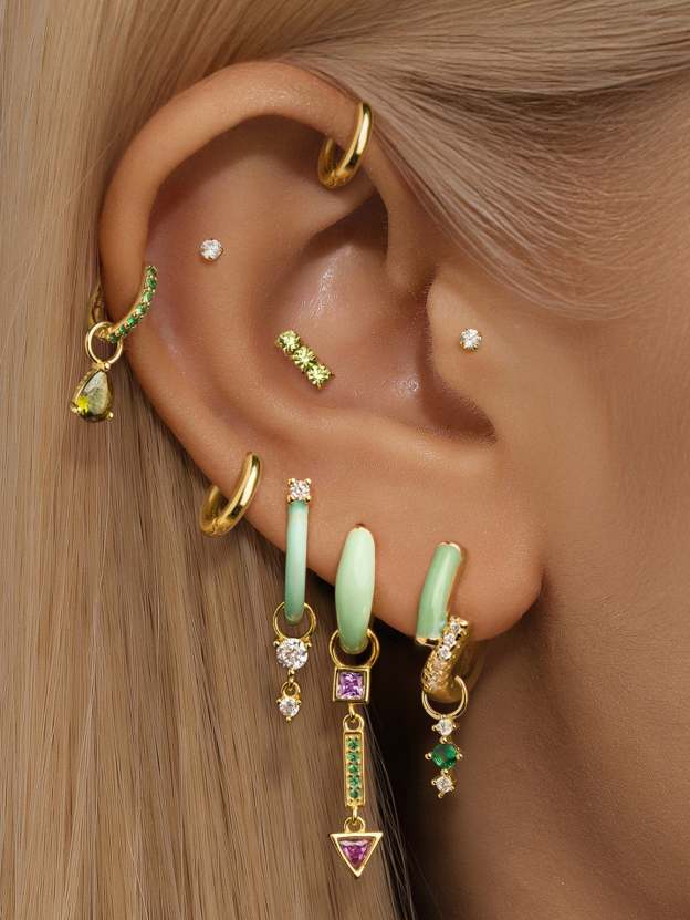 Olara Colorful Oil Drop Zirconia Summer Earrings-Olarajewelry