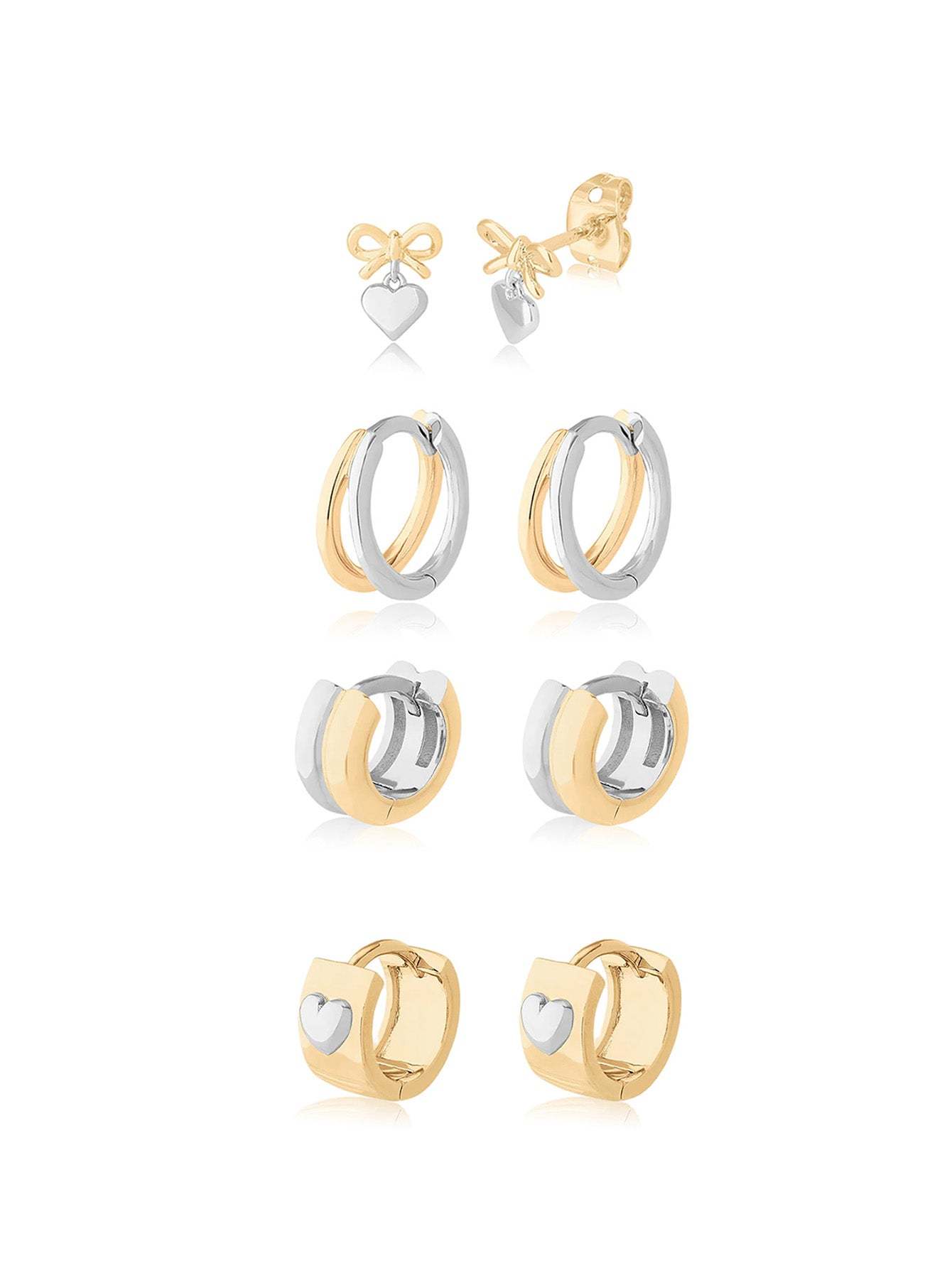 Two Tone Chunky Hoop Earrings-Olarajewelry