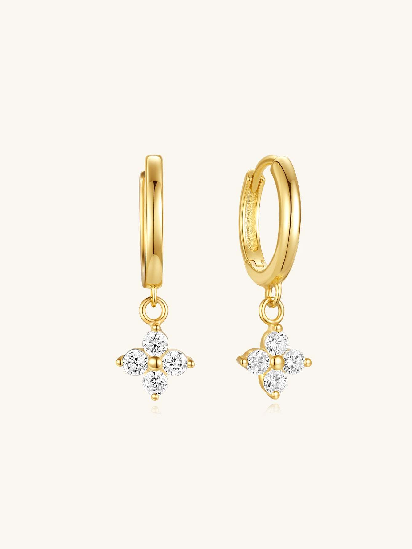 S925 Plum Blossom Zircon Wedding Drop Earrings-Olarajewelry