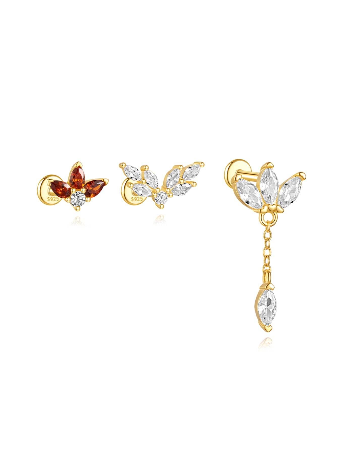 S925 Red Flaming Wings Pendant Earring Series-Olarajewelry