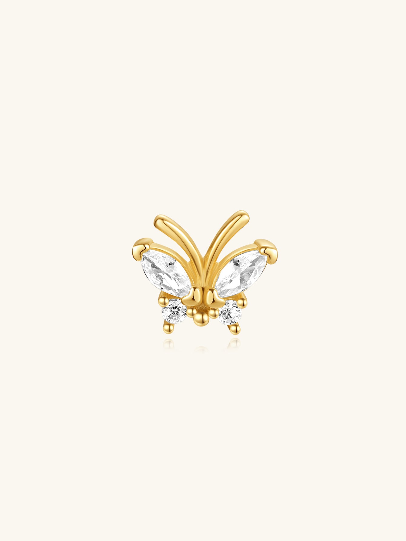 S925 Sparkly Butterfly  Zircon Micro Ear Piercing Stud-Olarajewelry