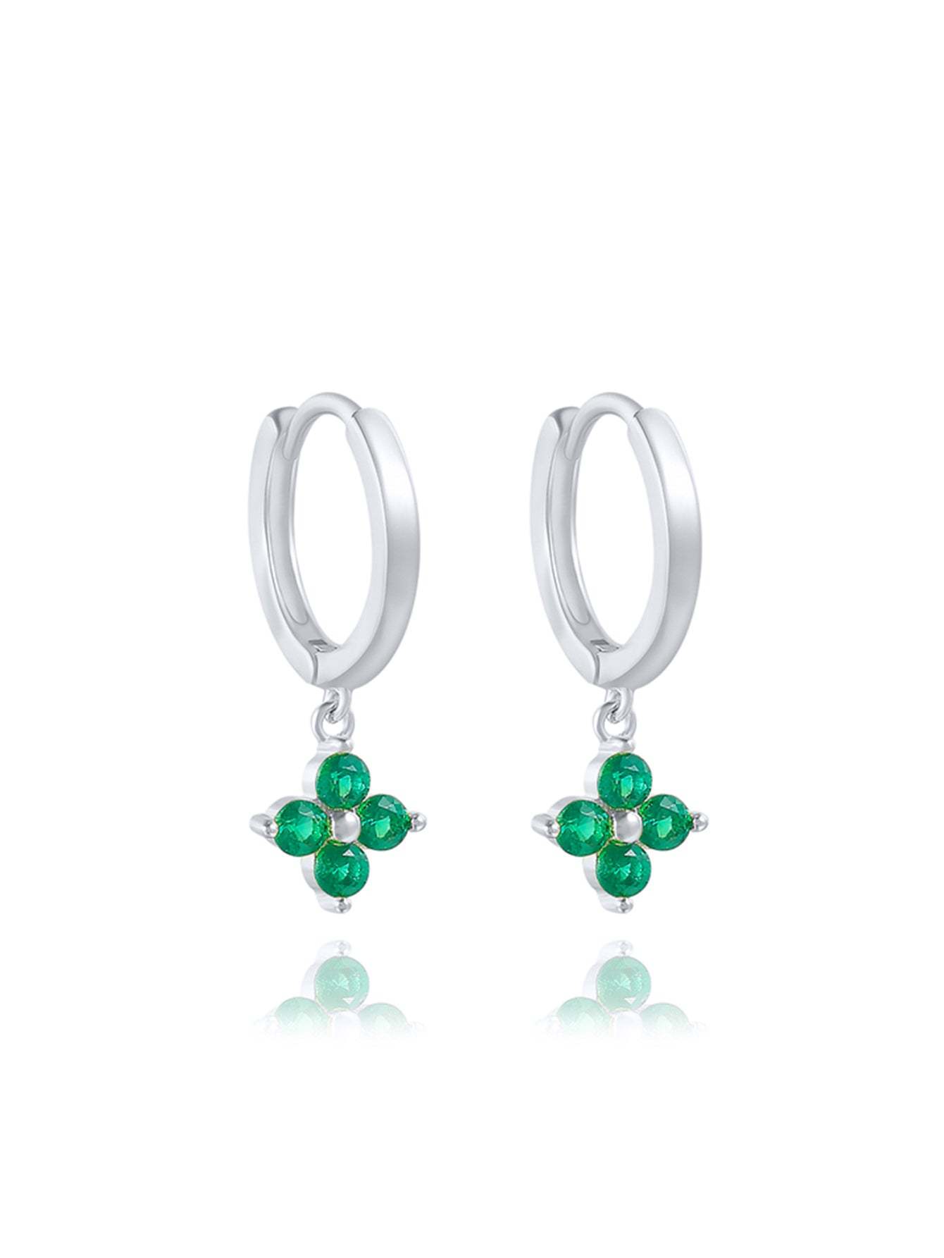 S925 Plum Blossom Zircon Wedding Drop Earrings-Olarajewelry
