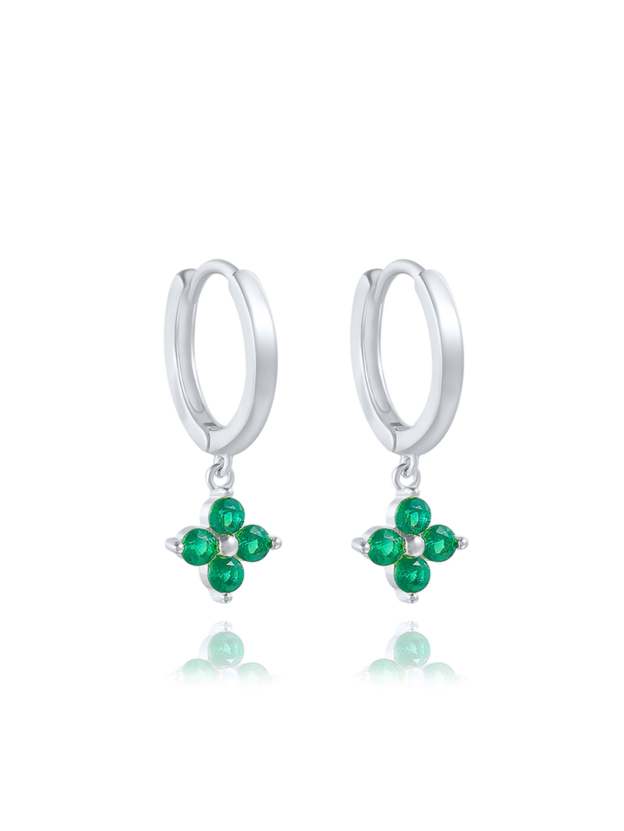 S925 Plum Blossom Zircon Wedding Drop Earrings-Olarajewelry