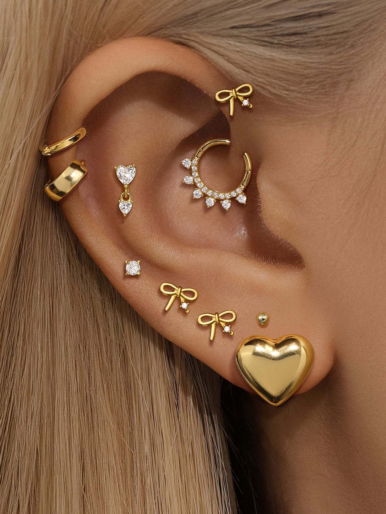 S925 Bow Tie Love Full Ear Fashion Studs Earring Collection-Olarajewelry