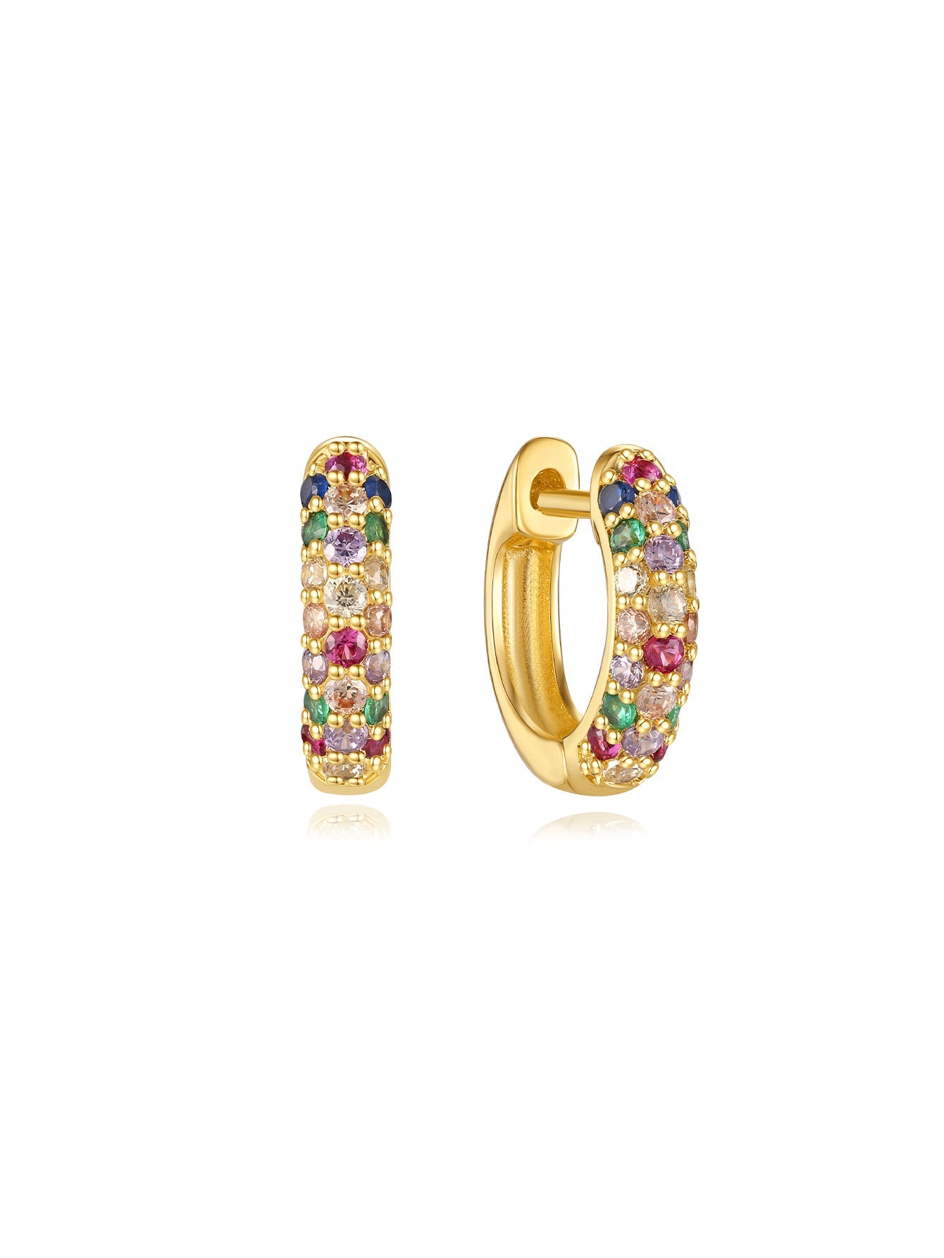 S925 Colorful Zircon Irregular Earrings Set-Olarajewelry