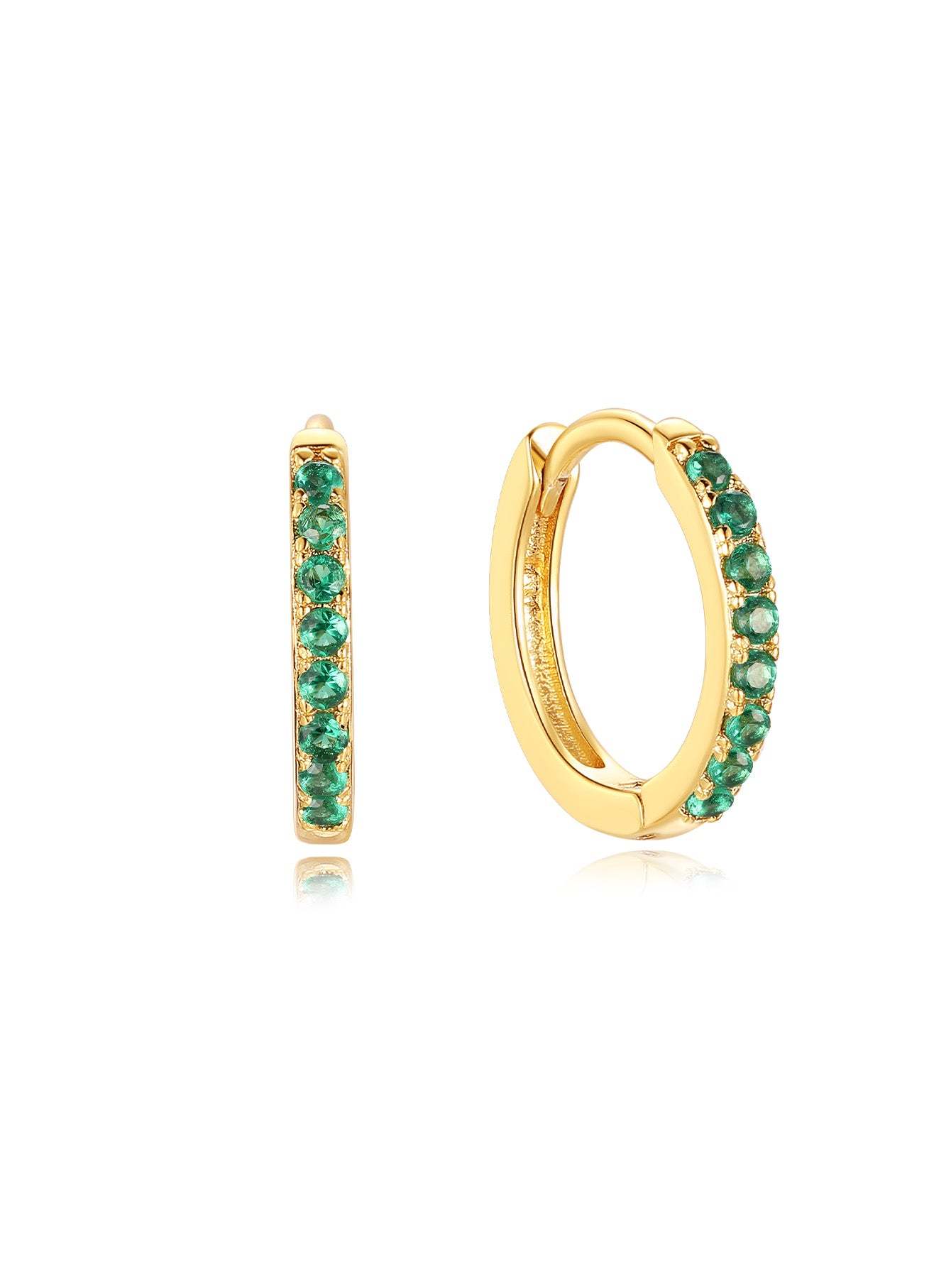 S925 Green Square & Round Drop Earring Set-Olarajewelry