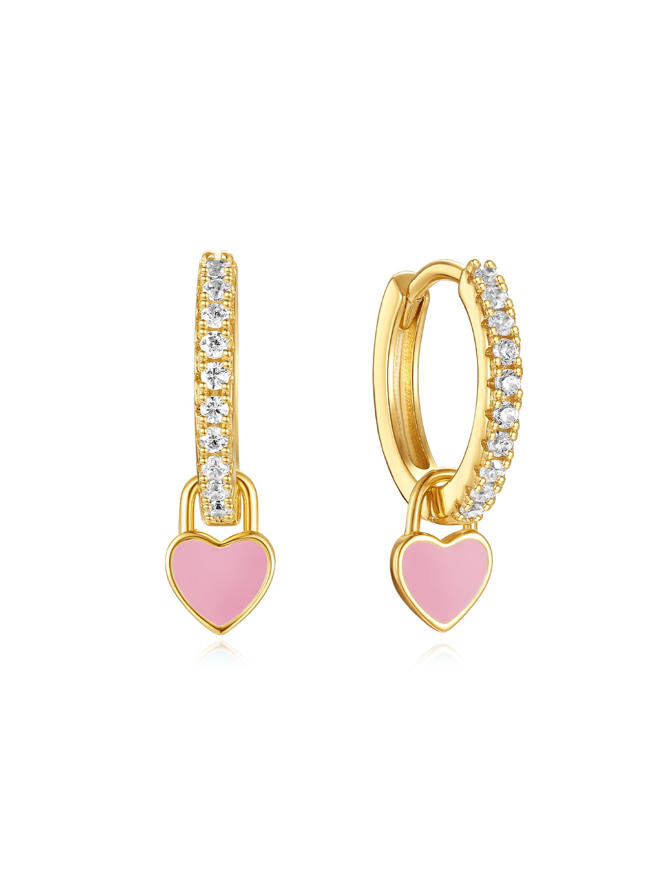 S925 Heart Dripping Oil Sterling Silver Drop Earrings-Olarajewelry