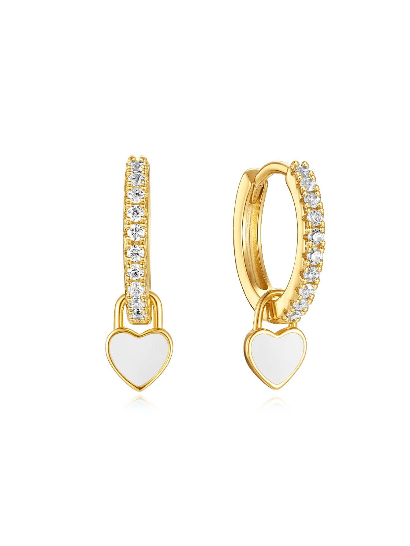 S925 Heart Dripping Oil Sterling Silver Drop Earrings-Olarajewelry