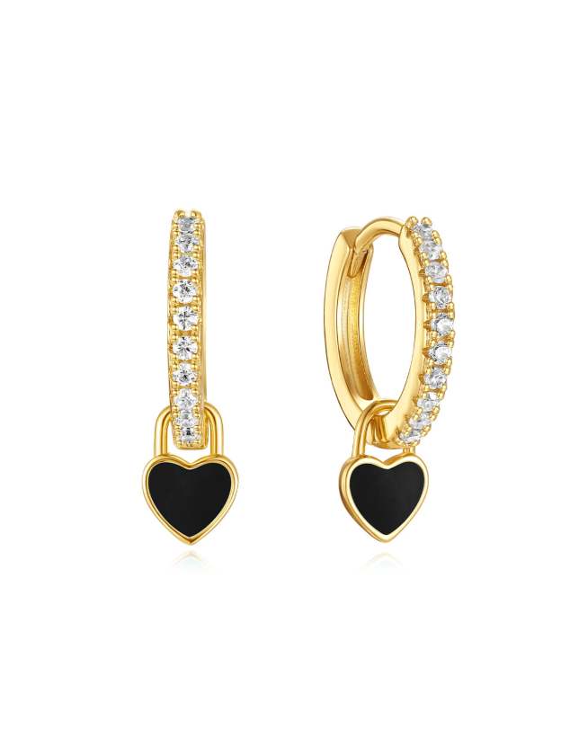 Black Oil Drop S925 Earring Set-Olarajewelry