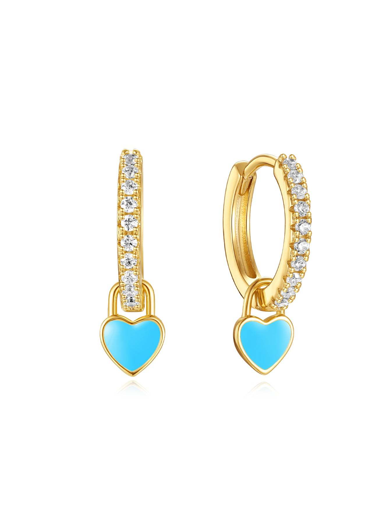 S925 Heart Dripping Oil Sterling Silver Drop Earrings-Olarajewelry