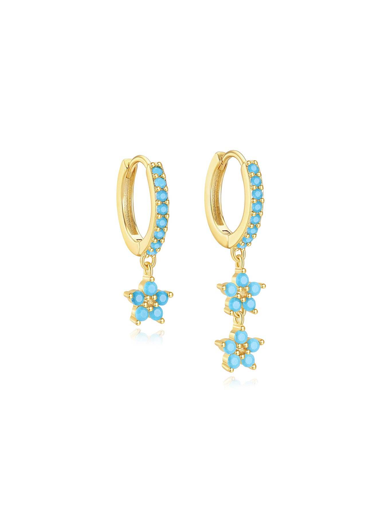 Turquoise Flower Butterfly Fashion Elegant S925 Earring-Olarajewelry