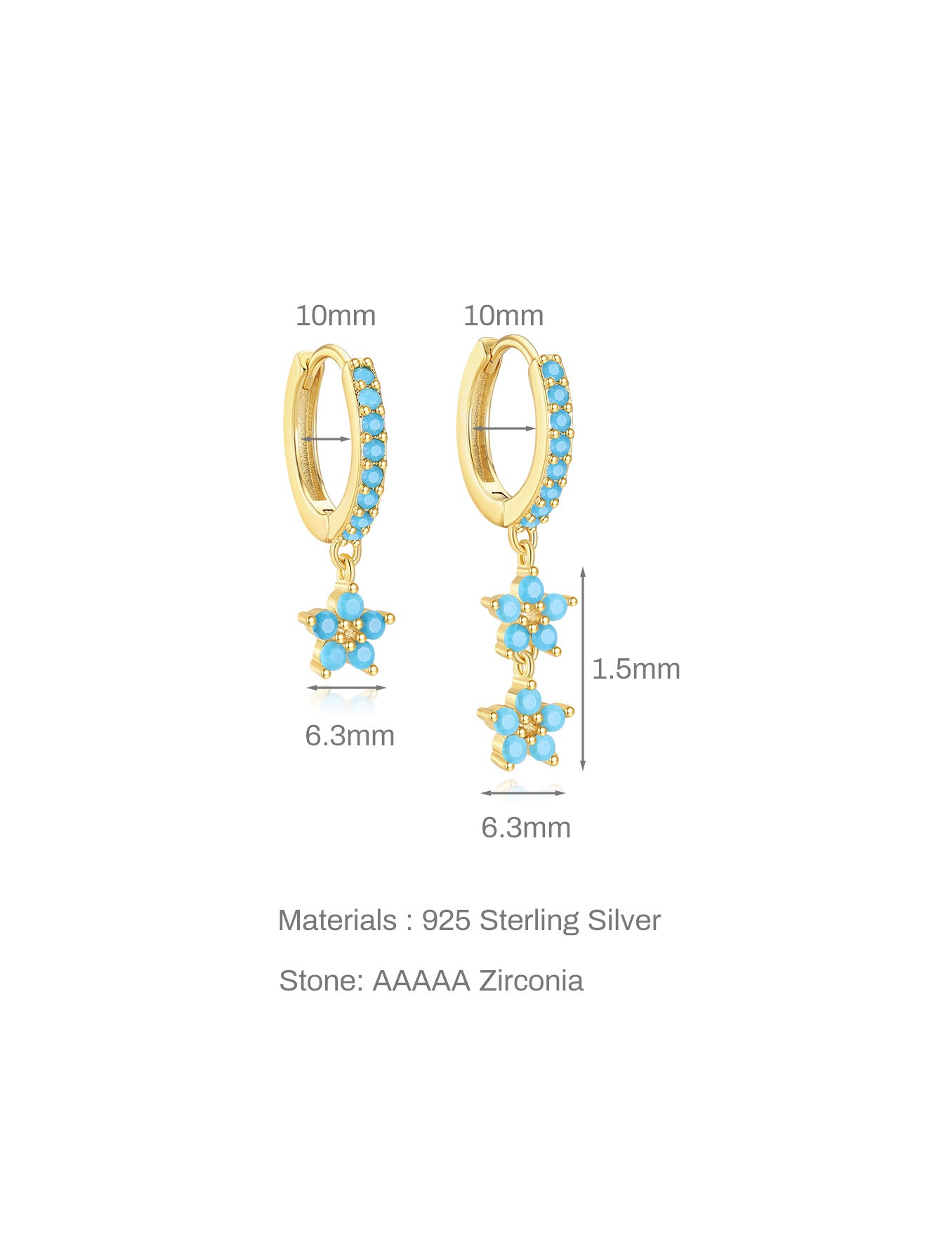 Turquoise Flower Butterfly Fashion Elegant S925 Earring-Olarajewelry