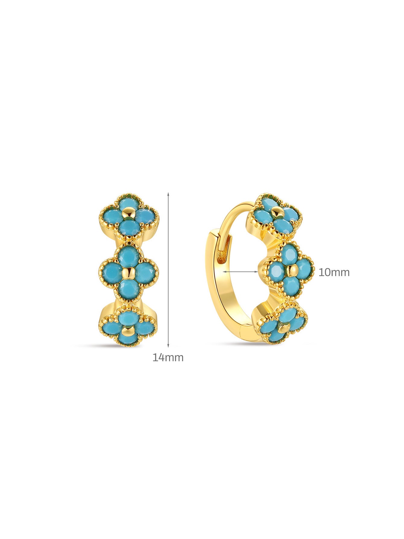 Petal Turquoise Huggie Earring-Olarajewelry