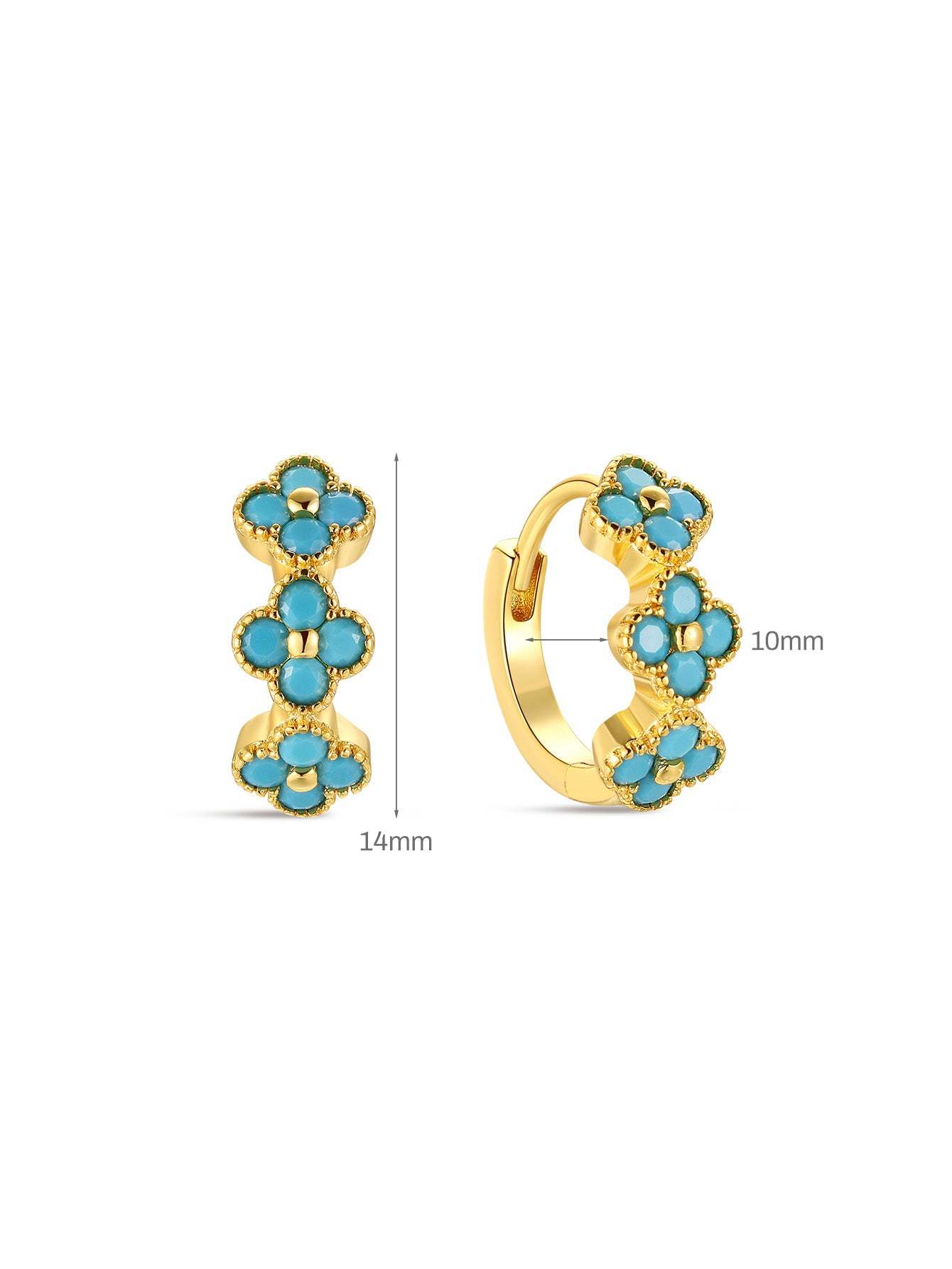 Petal Turquoise Huggie Earring-Olarajewelry
