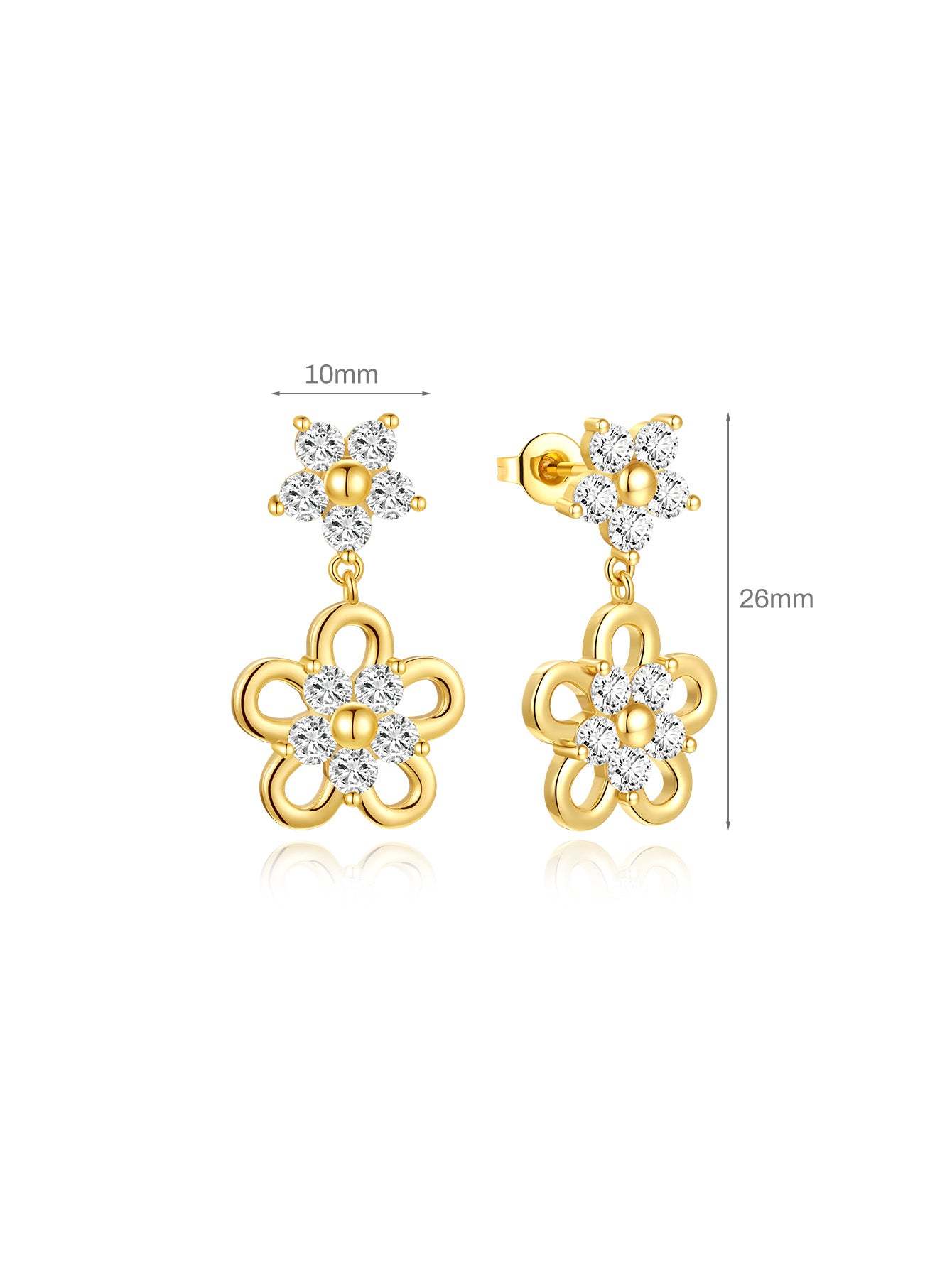 Floral Metal Pendant Earrings-Olarajewelry