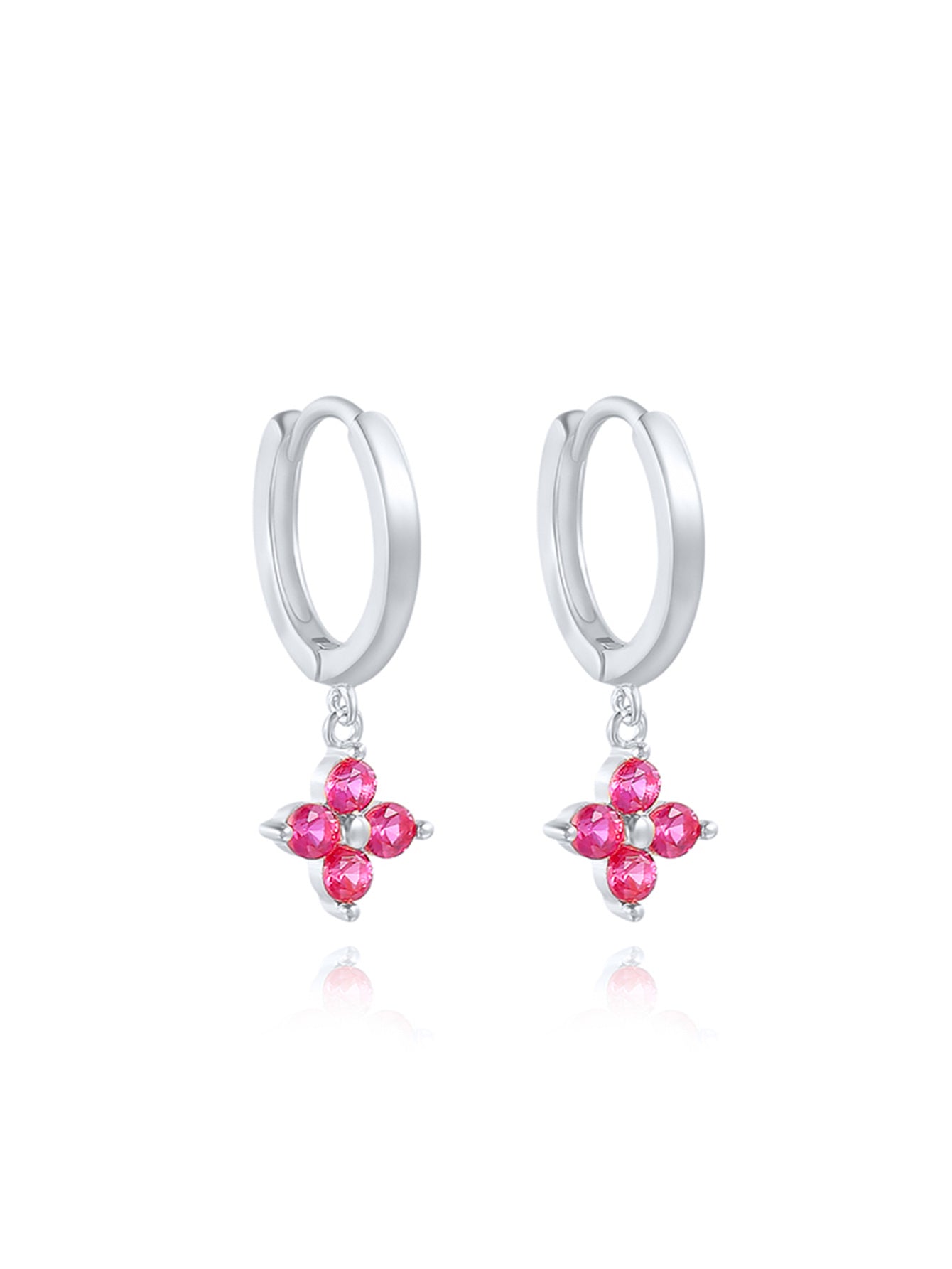 S925 Plum Blossom Zircon Wedding Drop Earrings-Olarajewelry