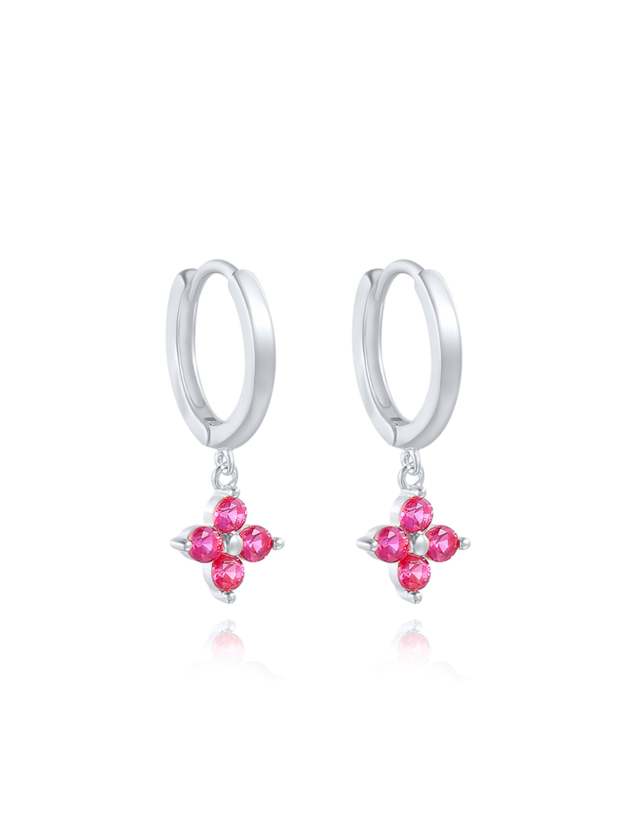 S925 Plum Blossom Zircon Wedding Drop Earrings-Olarajewelry