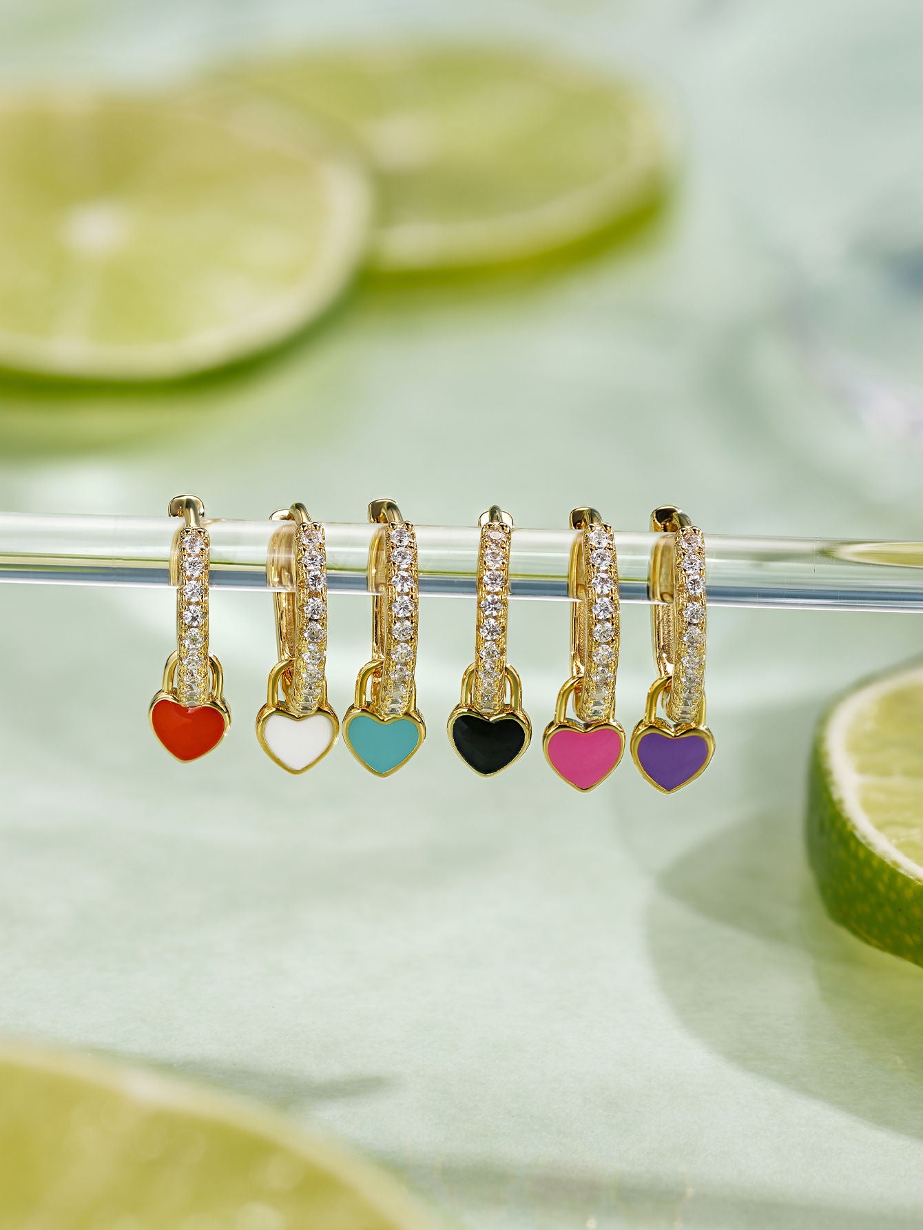 S925 Heart Dripping Oil Sterling Silver Drop Earrings-Olarajewelry