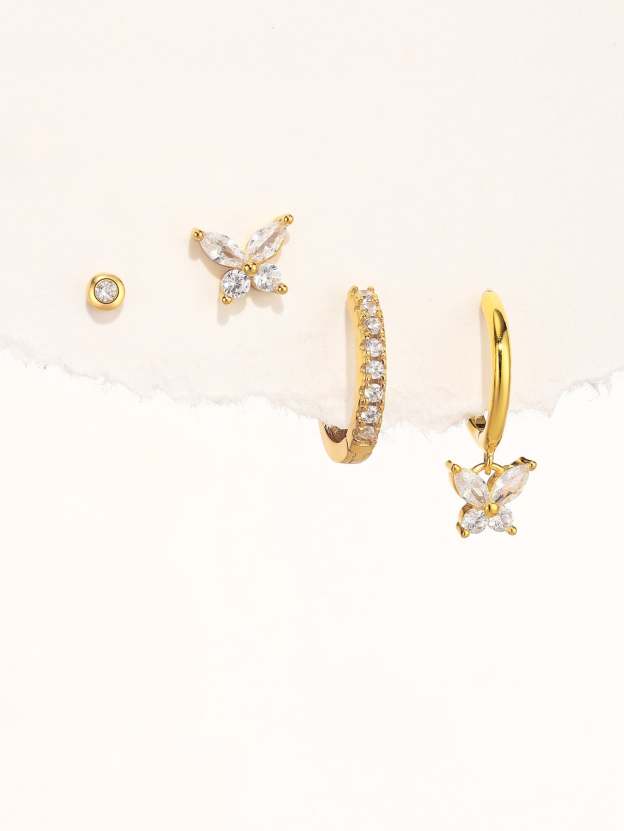 S925 Fashion Butterfly Tassel Earring Set-Olarajewelry