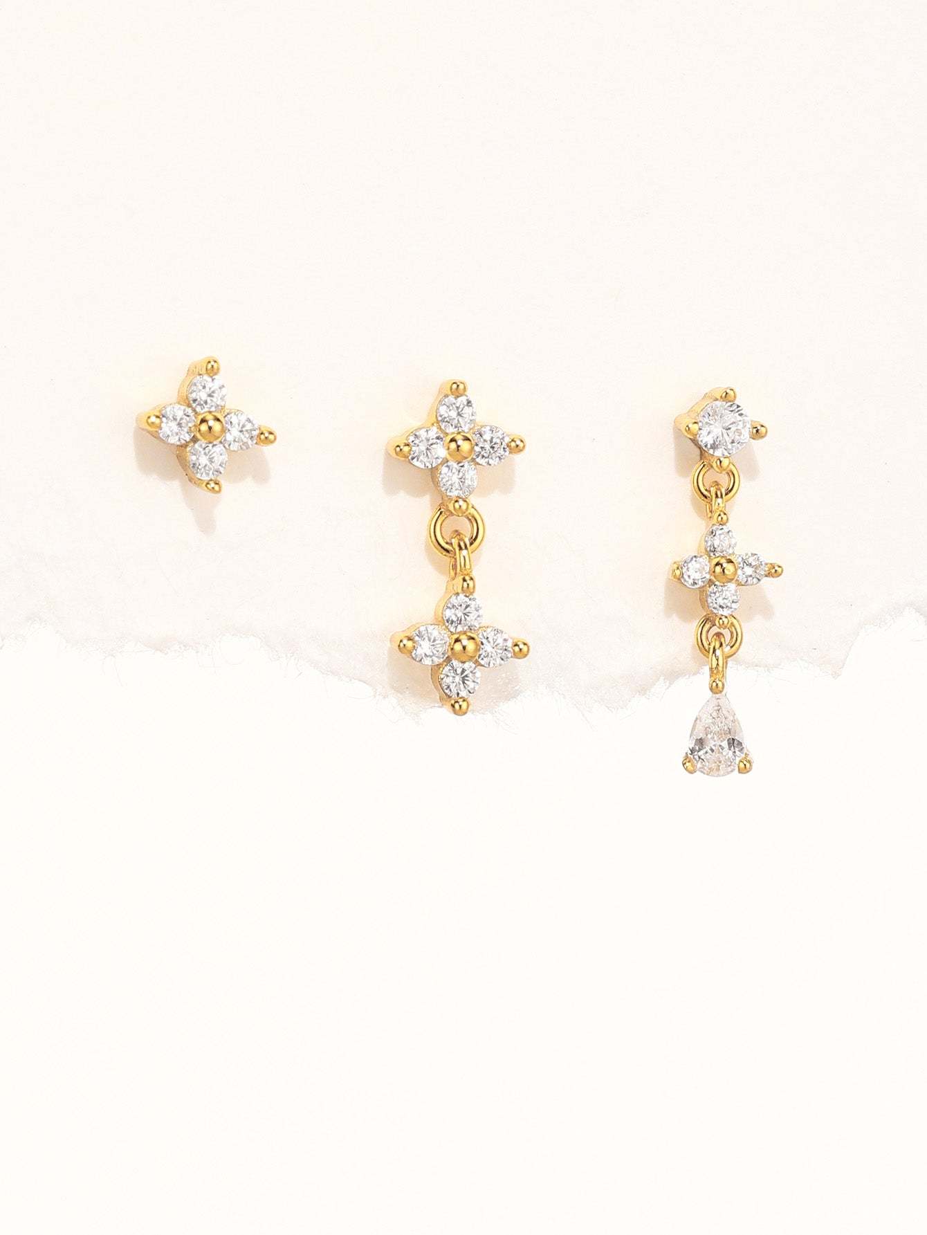 S925 Sterling Silver Flower Pendant Earring Series-Olarajewelry