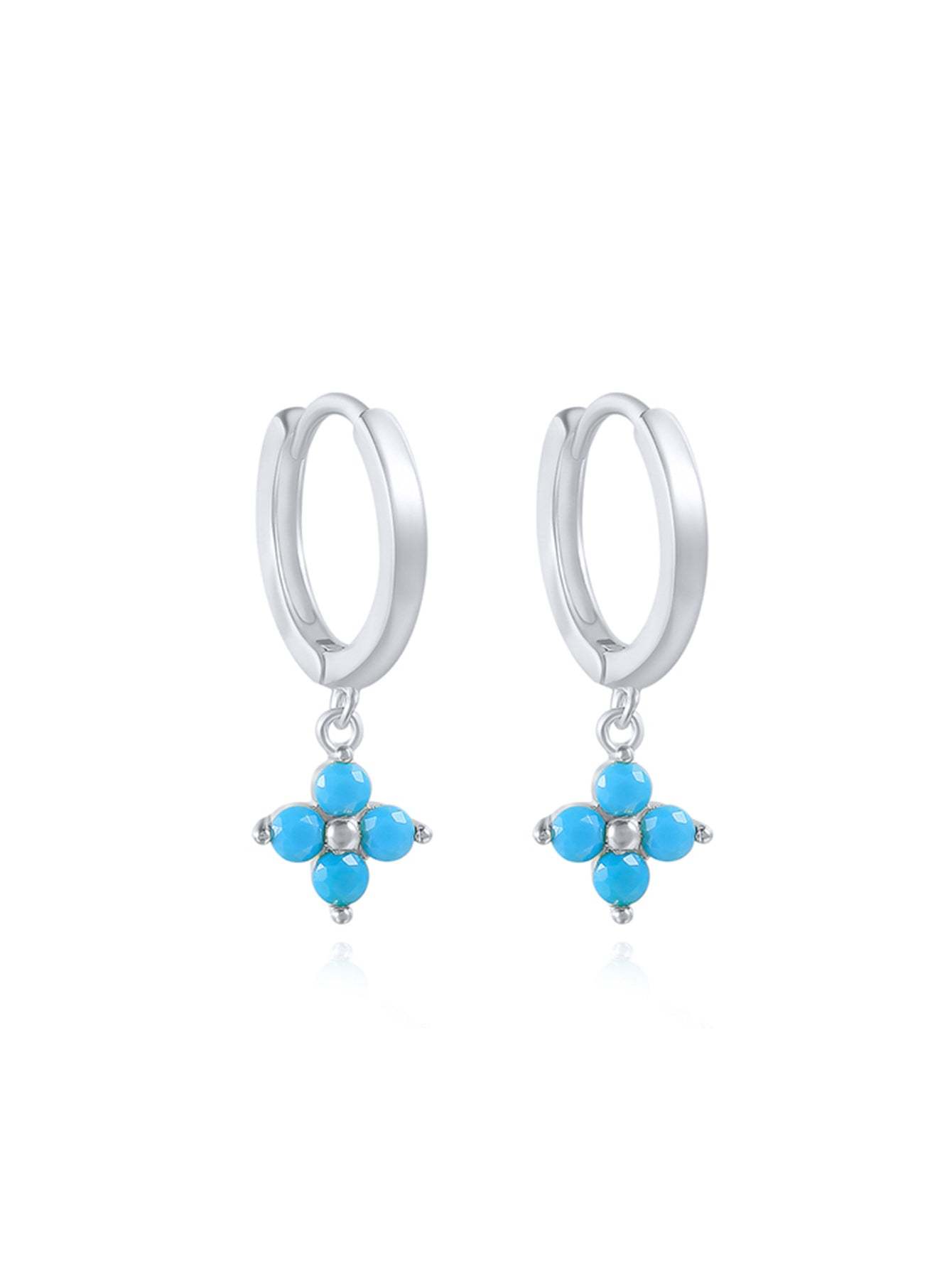 S925 Plum Blossom Zircon Wedding Drop Earrings-Olarajewelry