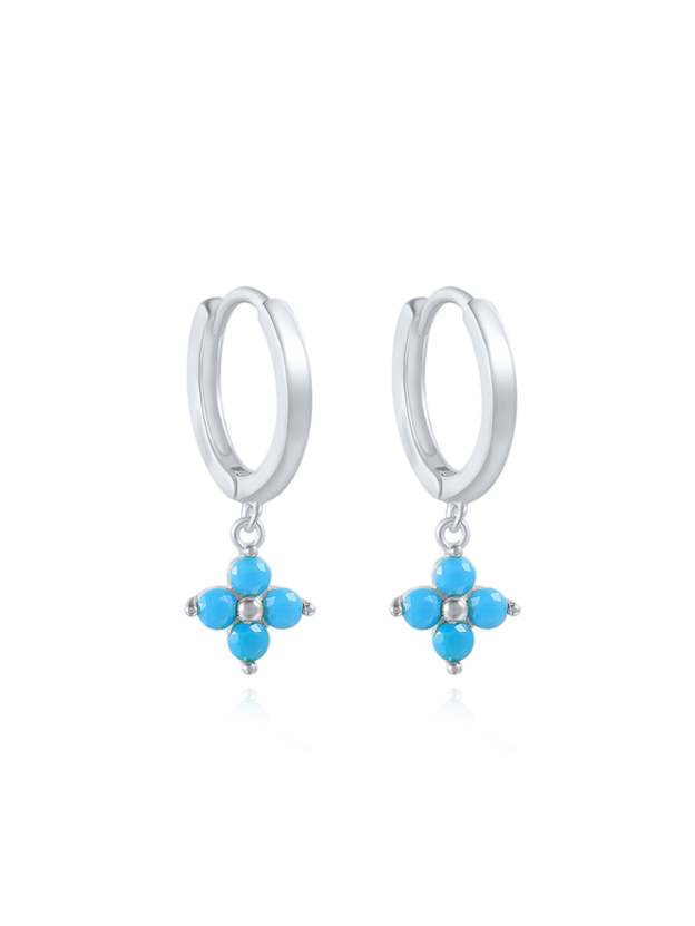 S925 Plum Blossom Zircon Wedding Drop Earrings-Olarajewelry