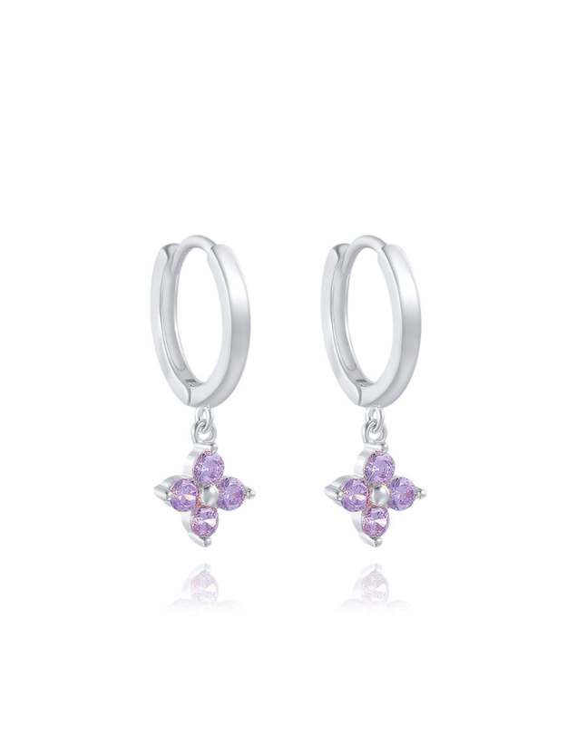 S925 Plum Blossom Zircon Wedding Drop Earrings-Olarajewelry