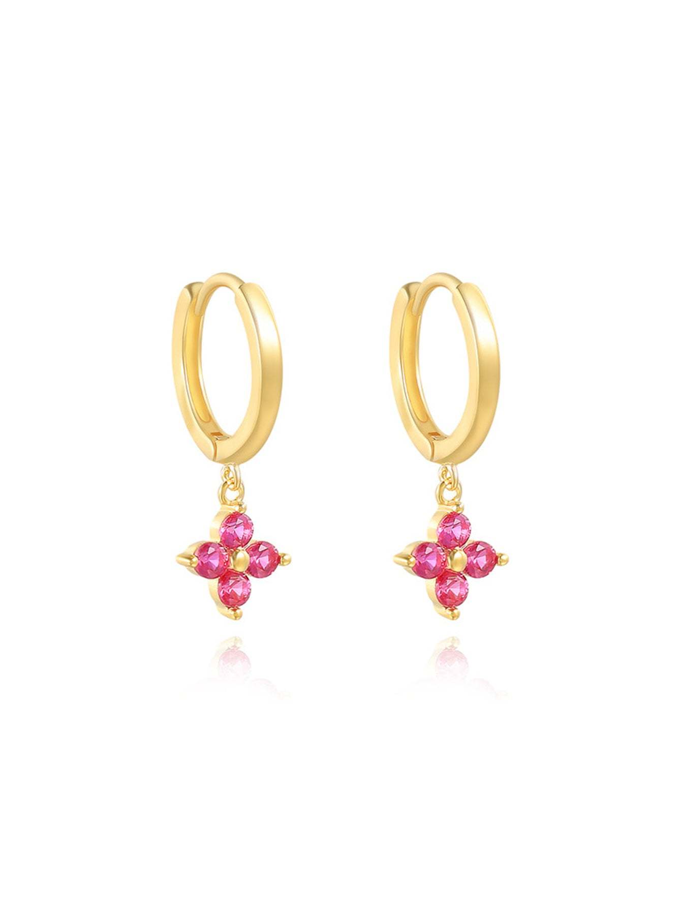 S925 Plum Blossom Zircon Wedding Drop Earrings-Olarajewelry