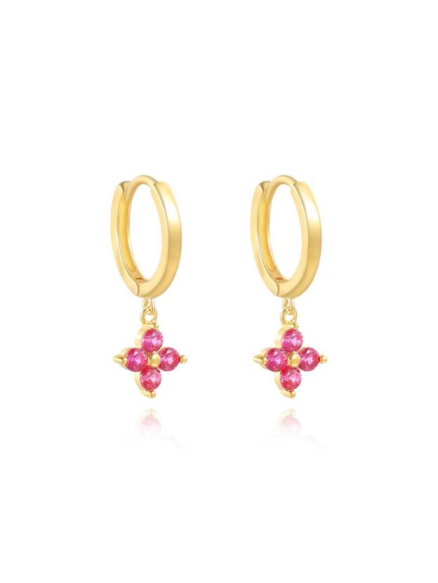 S925 Plum Blossom Zircon Wedding Drop Earrings-Olarajewelry