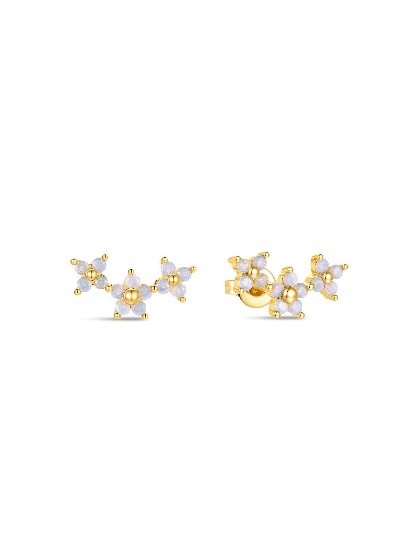 Blue Opal Flower Earring Series-Olarajewelry