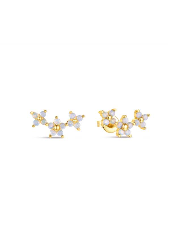 Blue Opal Flower Earring Series-Olarajewelry