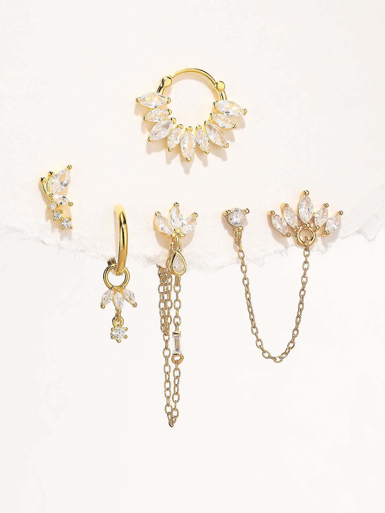 S925 Fashionable Versatile Flower 5 Piece Series-Olarajewelry