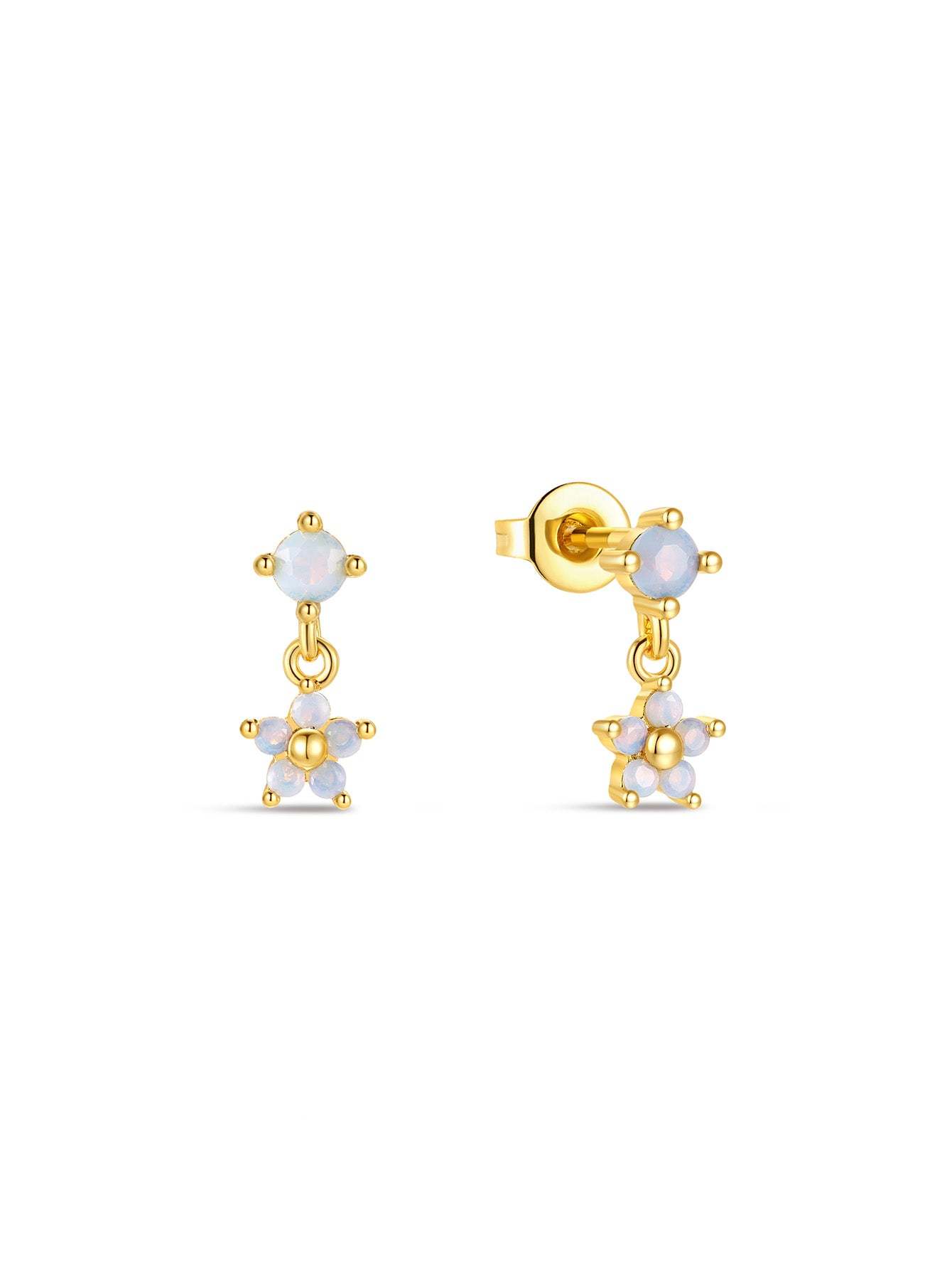 Blue Opal Flower Earring Series-Olarajewelry