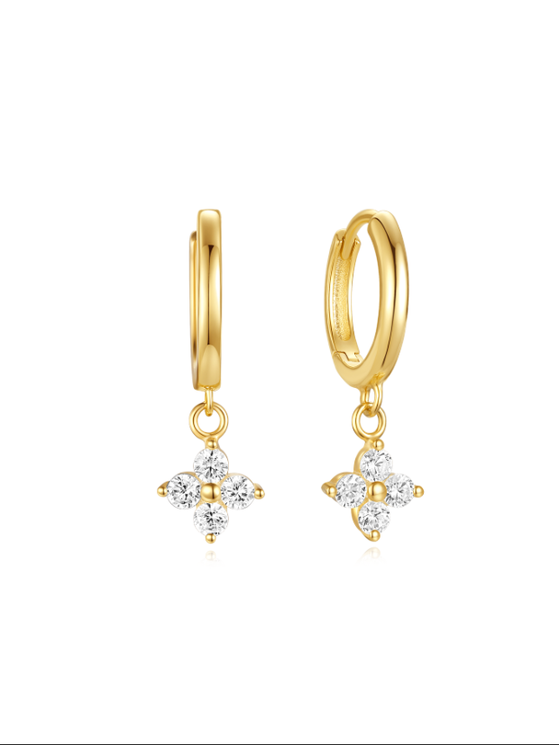 S925 5 Pieces Fresh Flower Zircon Stud Earring Set-Olarajewelry