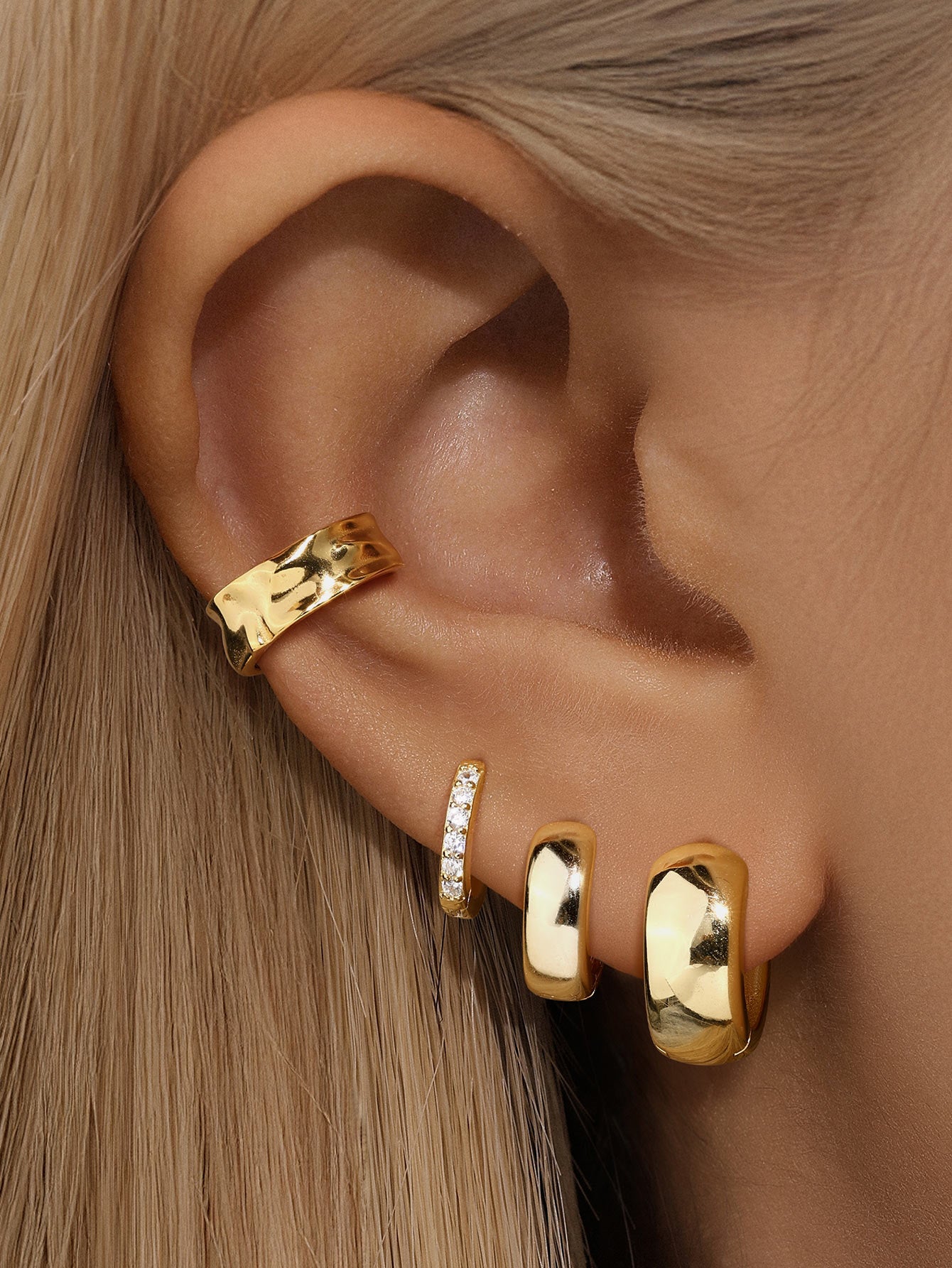 S925 Chubby Tunnel Huggies Earring-Olarajewelry