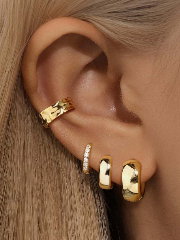 S925 Chubby Tunnel Huggies Earring-Olarajewelry