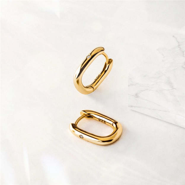 O-shaped zircon minimalist cool style earrings for women-Olarajewelry