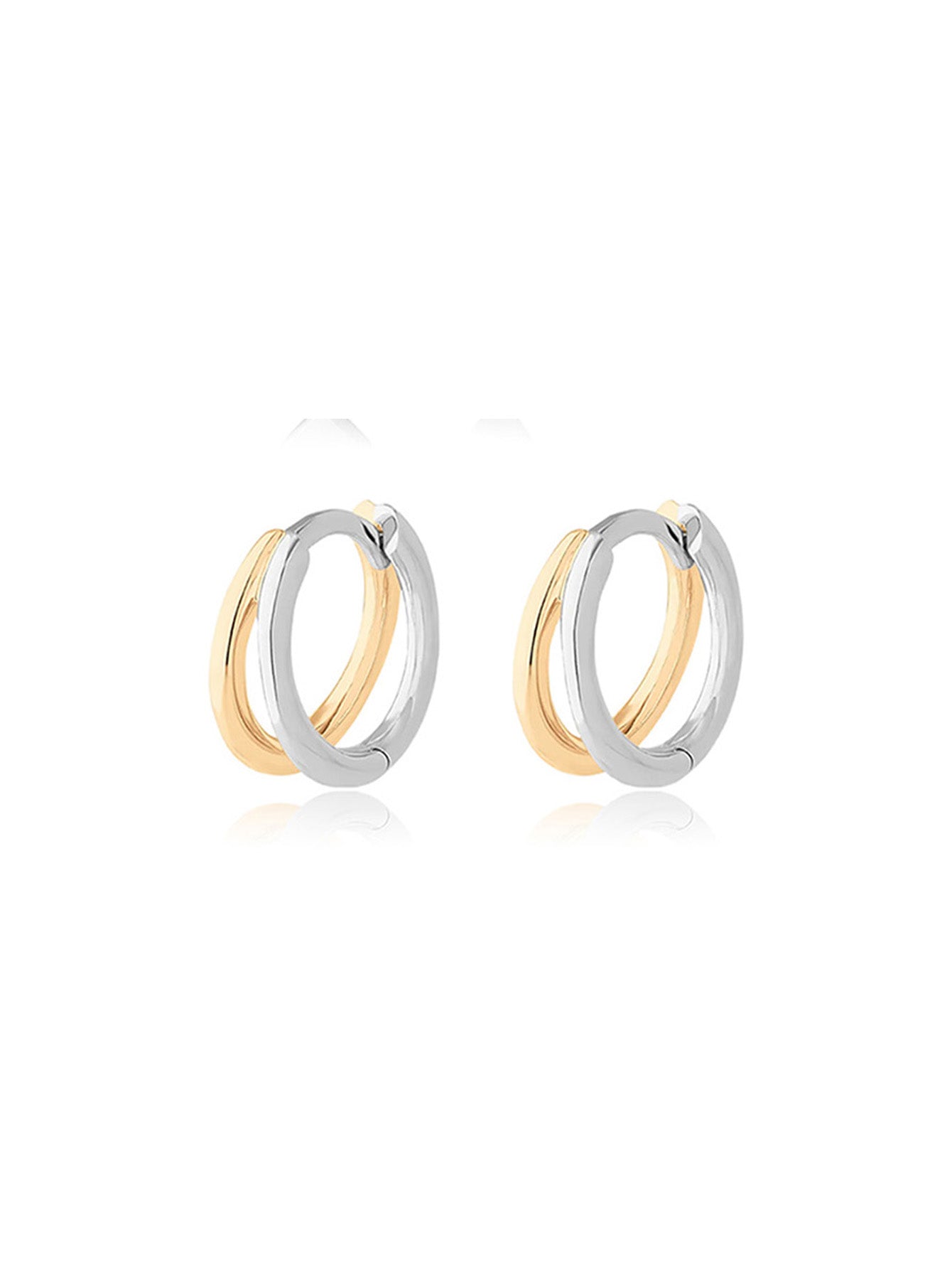 Two Tone Chunky Hoop Earrings-Olarajewelry