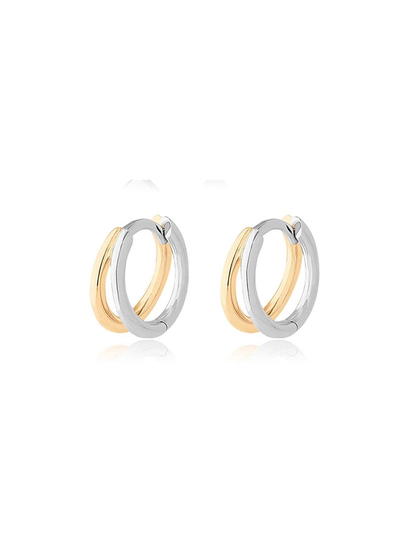 Two Tone Chunky Hoop Earrings-Olarajewelry