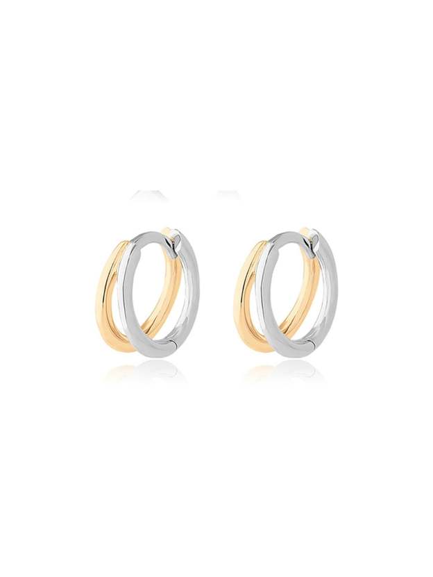 Two Tone Chunky Hoop Earrings-Olarajewelry