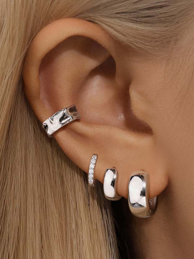 S925 Chubby Tunnel Huggies Earring-Olarajewelry