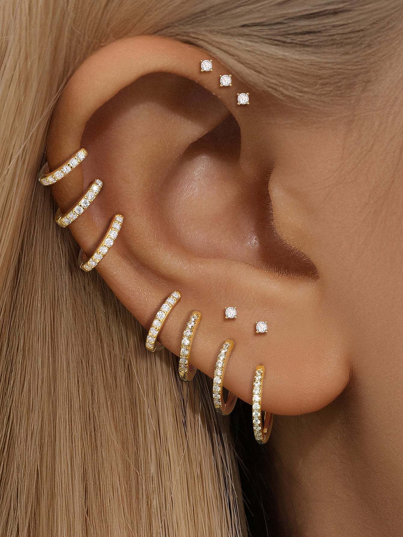 S925 Dainty Elegant Zircon Huggies Earrings-Olarajewelry