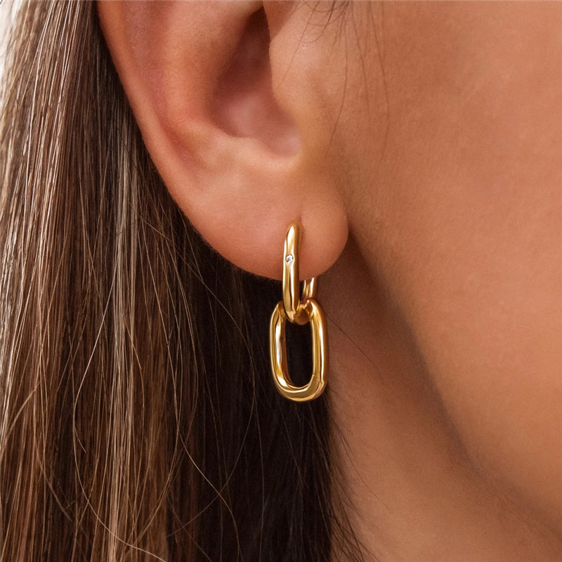 O-shaped zircon minimalist cool style earrings for women-Olarajewelry
