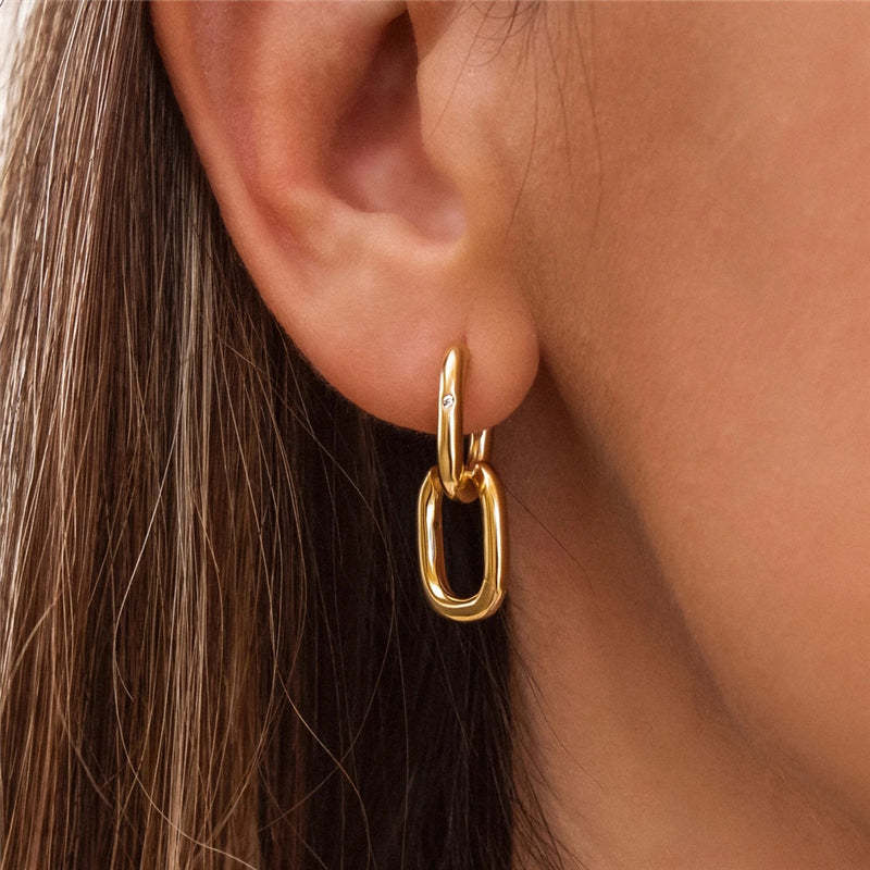 O-shaped zircon minimalist cool style earrings for women-Olarajewelry