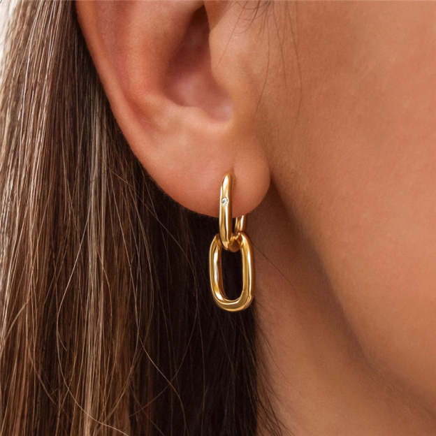 O-shaped zircon minimalist cool style earrings for women-Olarajewelry