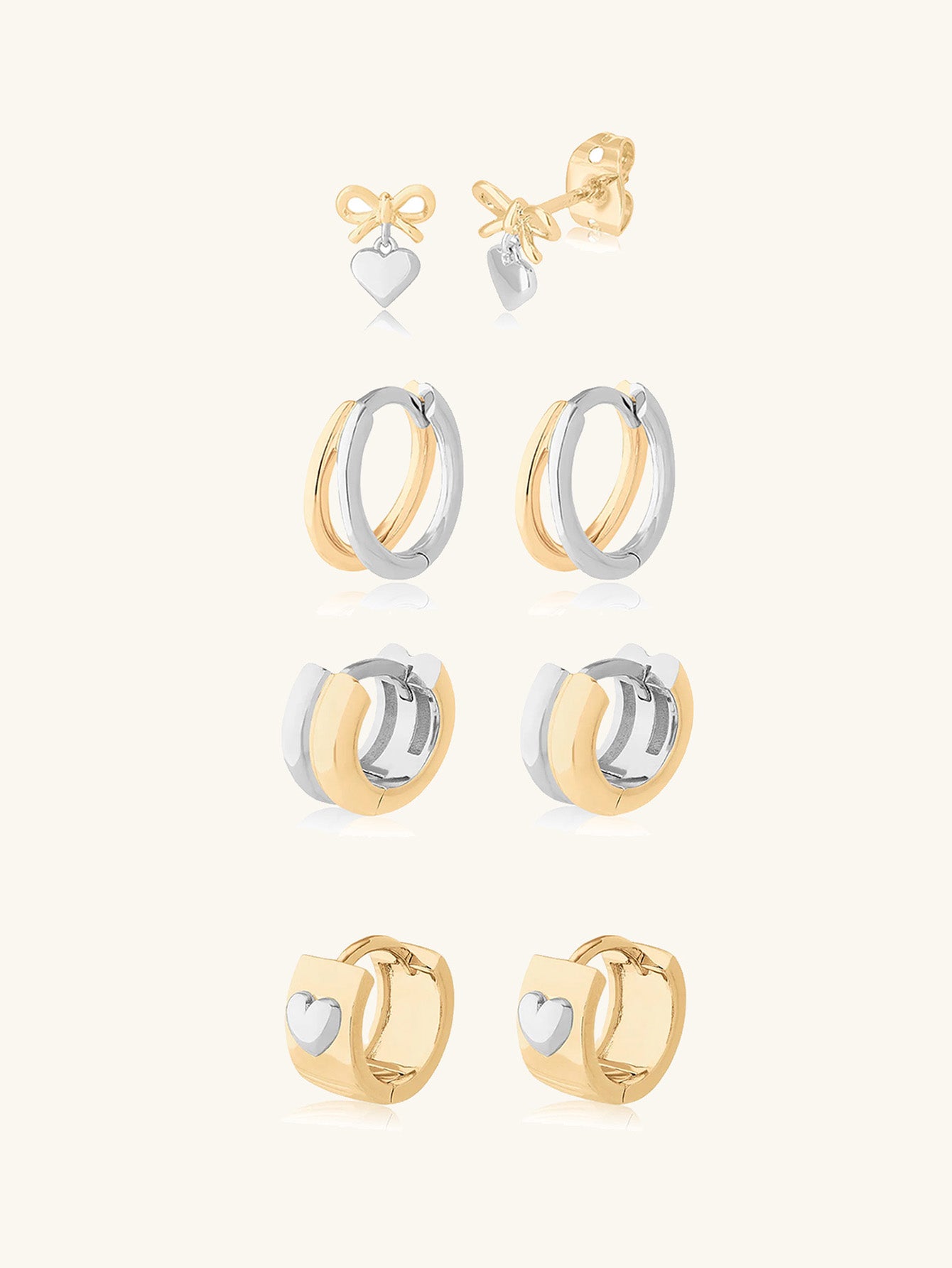 Two Tone Chunky Hoop Earrings-Olarajewelry