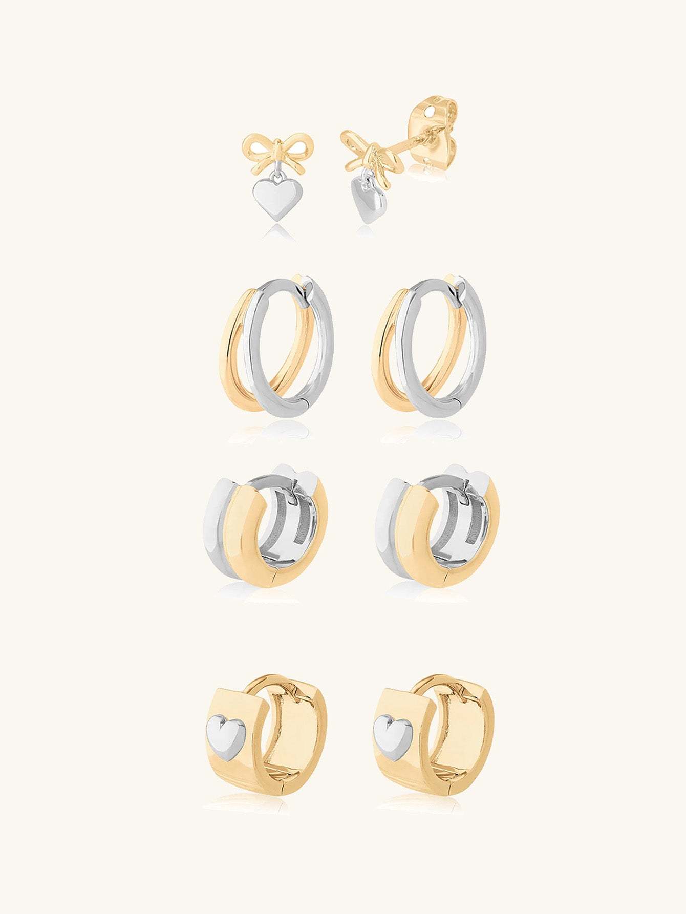 Two Tone Chunky Hoop Earrings-Olarajewelry