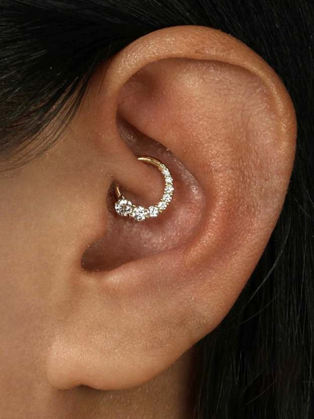 S925  Crystal Zircon Ear Ring Hoop 8MM-Olarajewelry