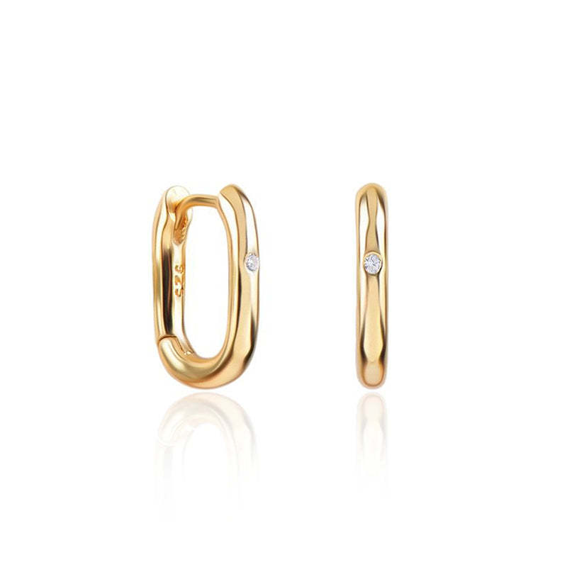 O-shaped zircon minimalist cool style earrings for women-Olarajewelry